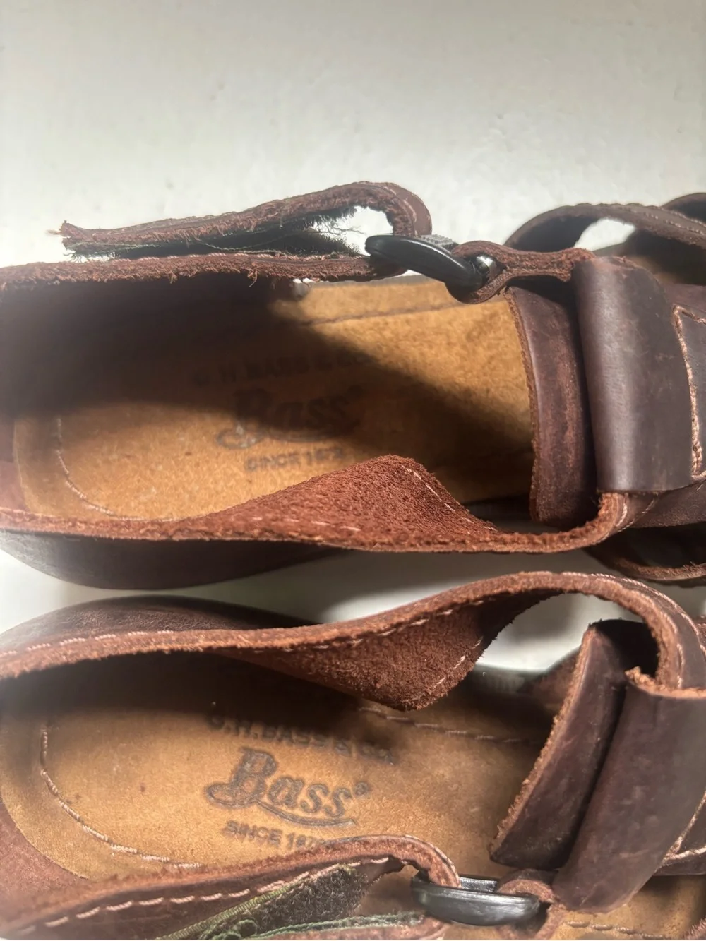 GH Bass Womens Brown Leather Fisherman Sandals Caged Huarache Shoes Size 8M